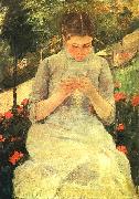 Mary Cassatt Girl Sewing Norge oil painting reproduction